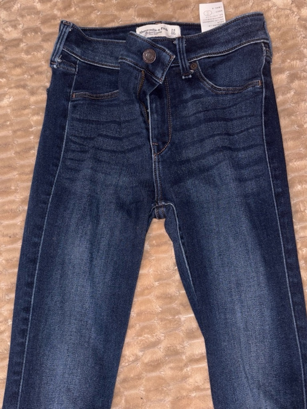 Abercrombie & Fitch Dark Indigo High-Rise Skinny Jeans